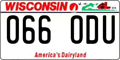 WI license plate 066ODU