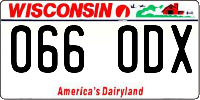 WI license plate 066ODX