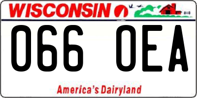 WI license plate 066OEA