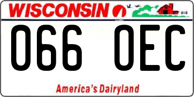 WI license plate 066OEC