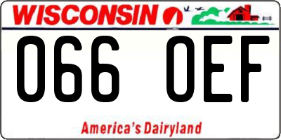 WI license plate 066OEF