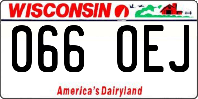 WI license plate 066OEJ
