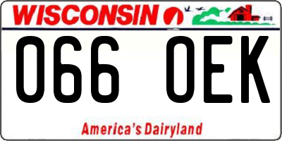 WI license plate 066OEK