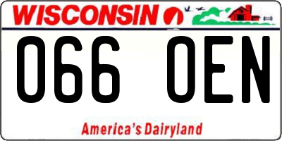 WI license plate 066OEN