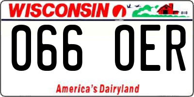 WI license plate 066OER