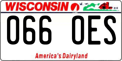 WI license plate 066OES
