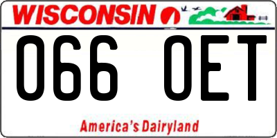 WI license plate 066OET
