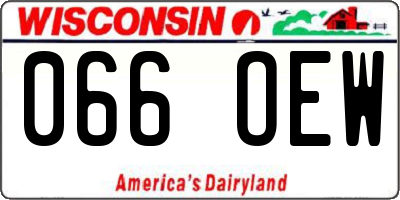 WI license plate 066OEW