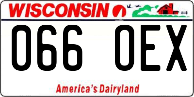 WI license plate 066OEX