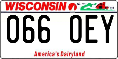 WI license plate 066OEY