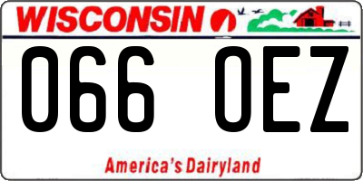 WI license plate 066OEZ