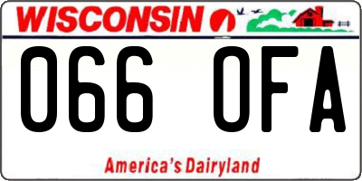 WI license plate 066OFA