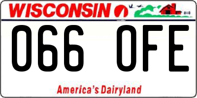 WI license plate 066OFE