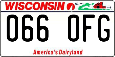 WI license plate 066OFG