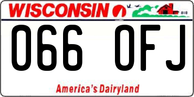WI license plate 066OFJ