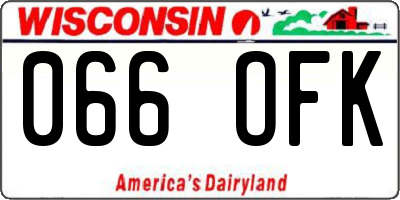 WI license plate 066OFK