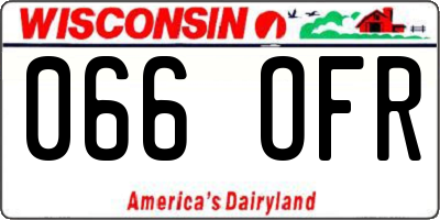WI license plate 066OFR