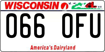 WI license plate 066OFU