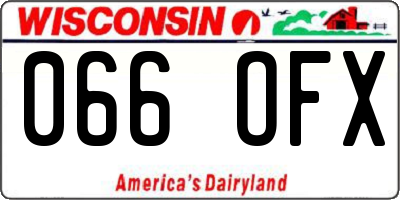 WI license plate 066OFX