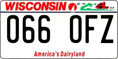 WI license plate 066OFZ