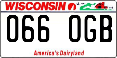 WI license plate 066OGB