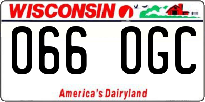 WI license plate 066OGC