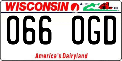 WI license plate 066OGD