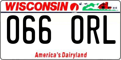 WI license plate 066ORL