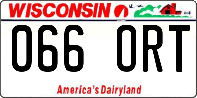 WI license plate 066ORT
