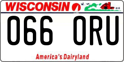 WI license plate 066ORU