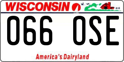 WI license plate 066OSE