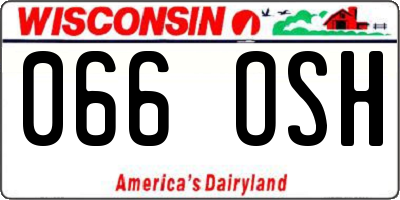 WI license plate 066OSH