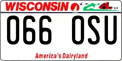 WI license plate 066OSU
