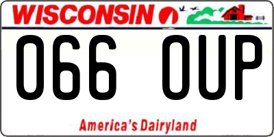 WI license plate 066OUP