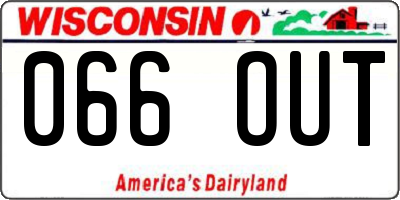 WI license plate 066OUT