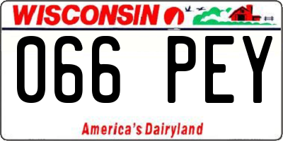 WI license plate 066PEY