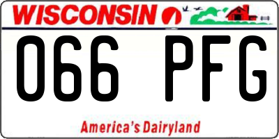 WI license plate 066PFG