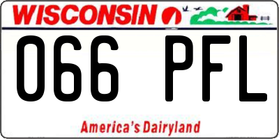 WI license plate 066PFL
