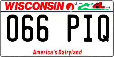 WI license plate 066PIQ