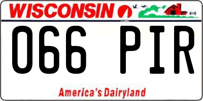 WI license plate 066PIR