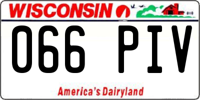 WI license plate 066PIV