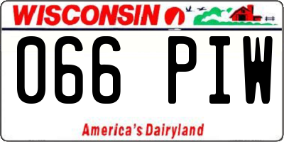 WI license plate 066PIW