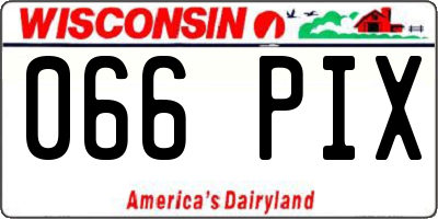 WI license plate 066PIX