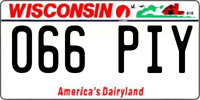 WI license plate 066PIY