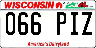 WI license plate 066PIZ