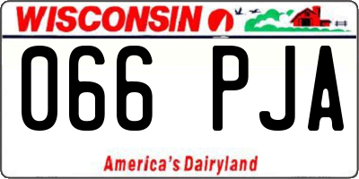 WI license plate 066PJA