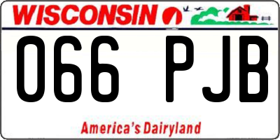 WI license plate 066PJB