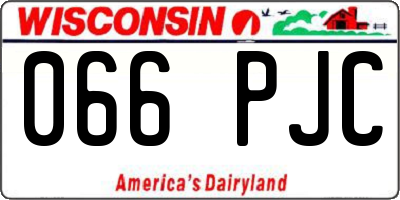 WI license plate 066PJC