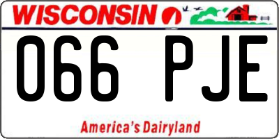 WI license plate 066PJE