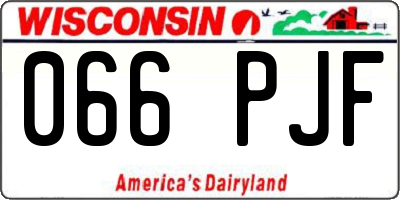 WI license plate 066PJF